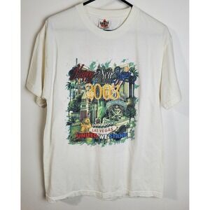 Las Vegas Shirt Adult White Large Vintage 2003 New Years Diamond Star